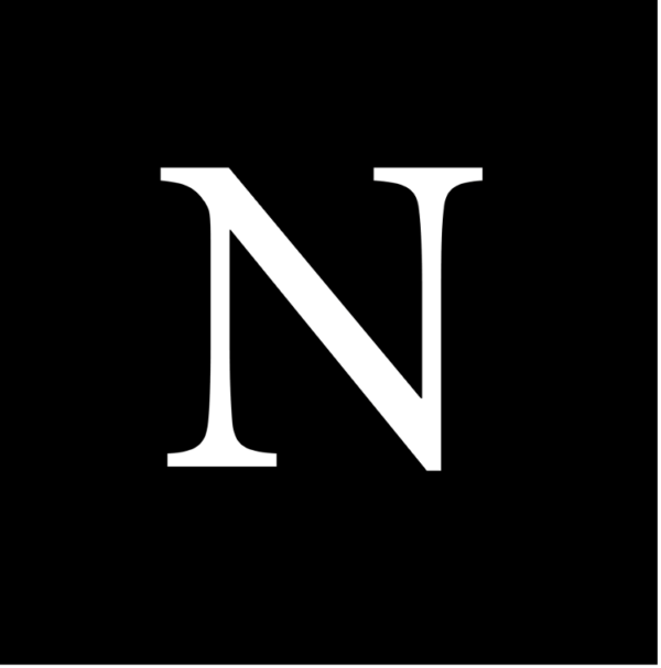 The letter N as stylized as the first letter of the logo of Nobody Called Today